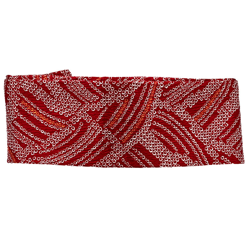 絞り波模様 赤紫半幅帯 赤 波模様 絞り 帯 琉装 │ つは