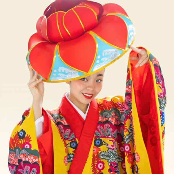 レンタル】紅型打掛「一越松柄」