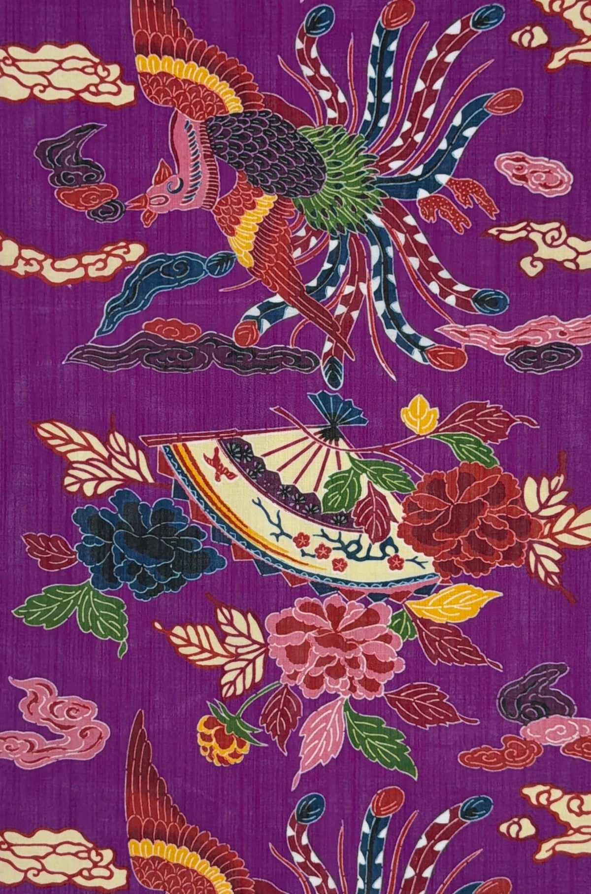 紅型柄 紗扇面鳳凰 | つは琉球店