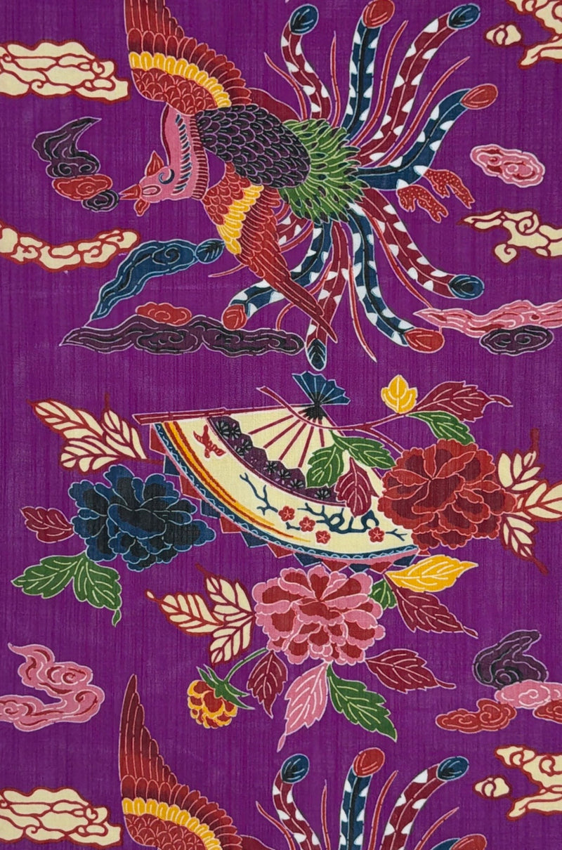 紅型柄 紗扇面鳳凰 | つは琉球店