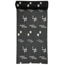 紗 三玉柄黒 着物反物