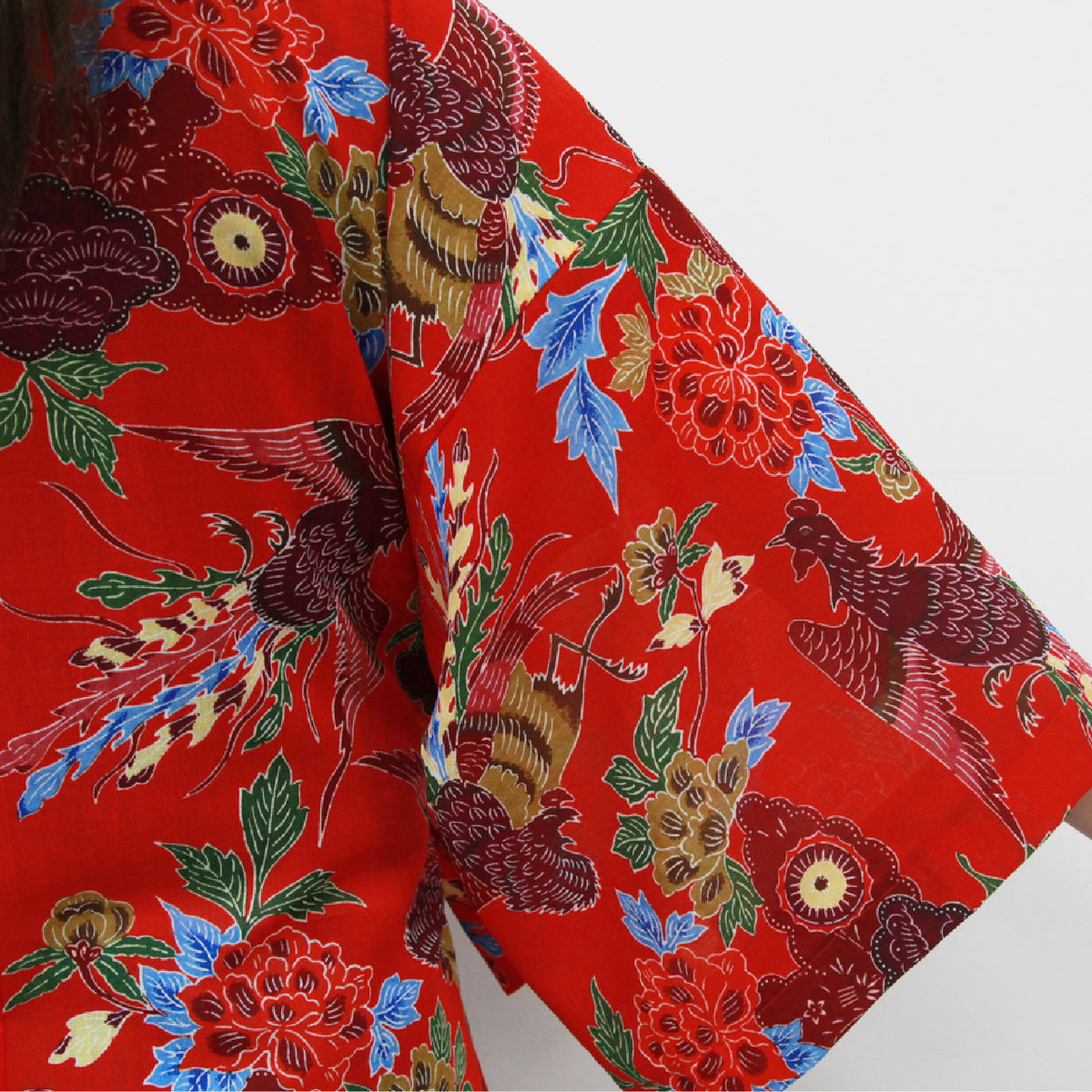 ハーフ衣裳/稽古着】紅型（水色×黒） | つは琉球店