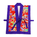 子供用エイサー打掛（紫衿×赤紅型柄）