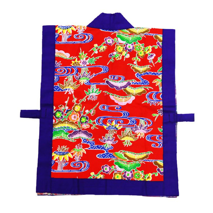 子供用エイサー打掛（紫衿×赤紅型柄） | つは琉球店