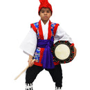 子供用エイサー打掛（紫衿×赤紅型柄）