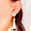 【ピアス＆イヤリング】やちむんタッセル ポリマークレイピアス