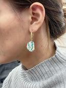 【ピアス＆イヤリング】やちむんブルー ポリマークレイピアス