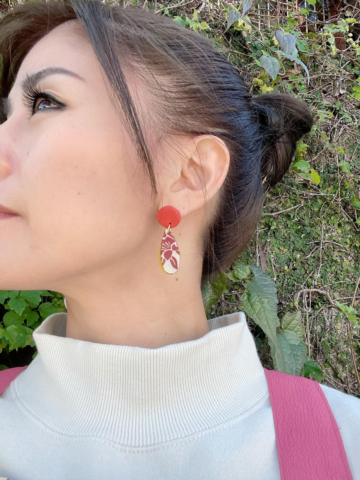 ピアス＆イヤリング】うるまの朝焼けポリマークレイピアス 沖縄 紅型