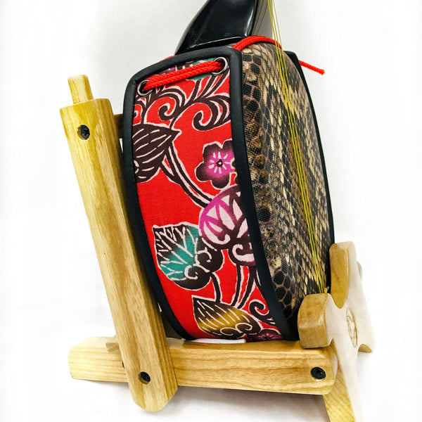 三線ティーガー 紅型 沖縄三線ティーガー 胴巻 左御紋刺繍入・紅型・龍