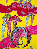 紅型柄　一越大鶴丸柄 着物反物