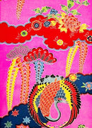 紅型柄　一越大鶴丸柄 着物反物