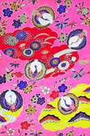 リンズ　雲取鶴丸柄 着物反物