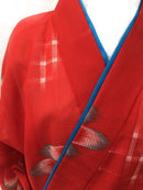 【ハーフ衣裳/稽古着】かすり柄 　　　　　　　赤絣柄