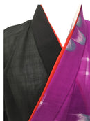 【ハーフ衣裳/稽古着　大絣×無地黒