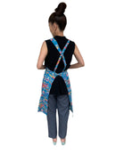 琉球染物 紅型エプロン ポケット付き_2サイズ＜スカイブルー＞