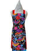 琉球染物 紅型エプロン ポケット付き_2サイズ＜ブラック＞