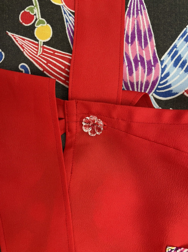琉球染物 紅型エプロン ポケット付き_2サイズ＜ブラック＞