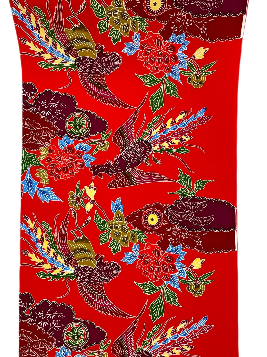 反物 紅型風 鳳凰柄紅型