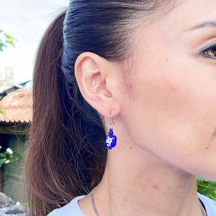 トンボ玉＆マザーオブパール　ピアス 緑の風 トンボ玉】マース玉 ピアス 3色【ライトブルー・ブルー・ピンク