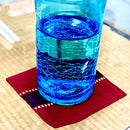 つは琉球店オリジナル ミンサー柄コースター 2枚セット