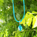 【緑の風 トンボ玉】マース玉 ネックレス 2色【ライトブルー・ピンク】